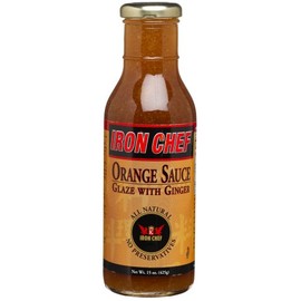 IRON CHEF Orange Sauce Glaze with Ginger, All Natural, Kosher, 15-Ounce Glass Bottles (Pack of 3)