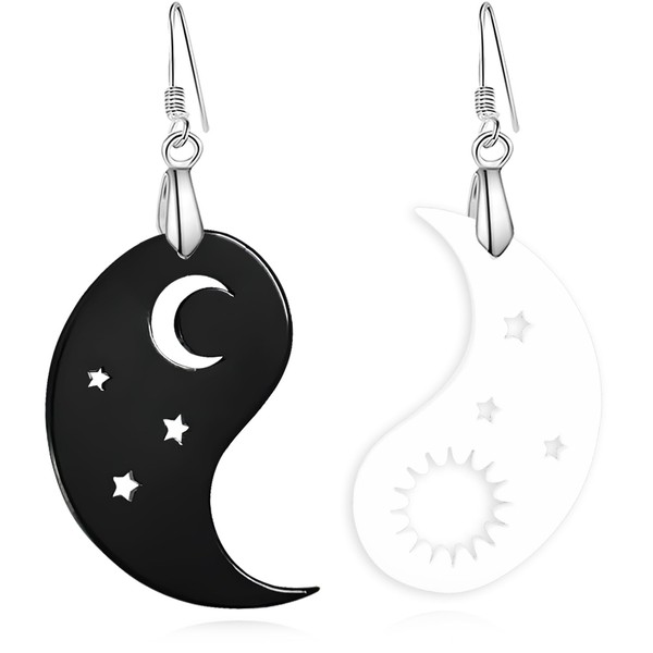 REELMAR Black and White Acrylic Earrings for Women Dangle Trendy