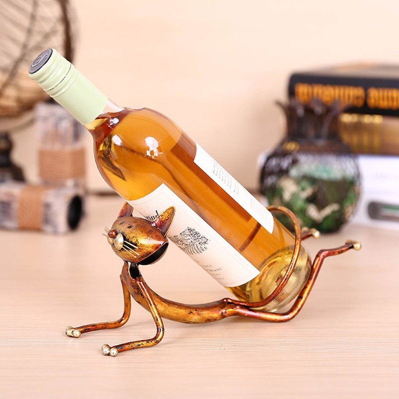 Tooarts Wine Rack Yoga Cat Wine Holder Wine Shelf Home