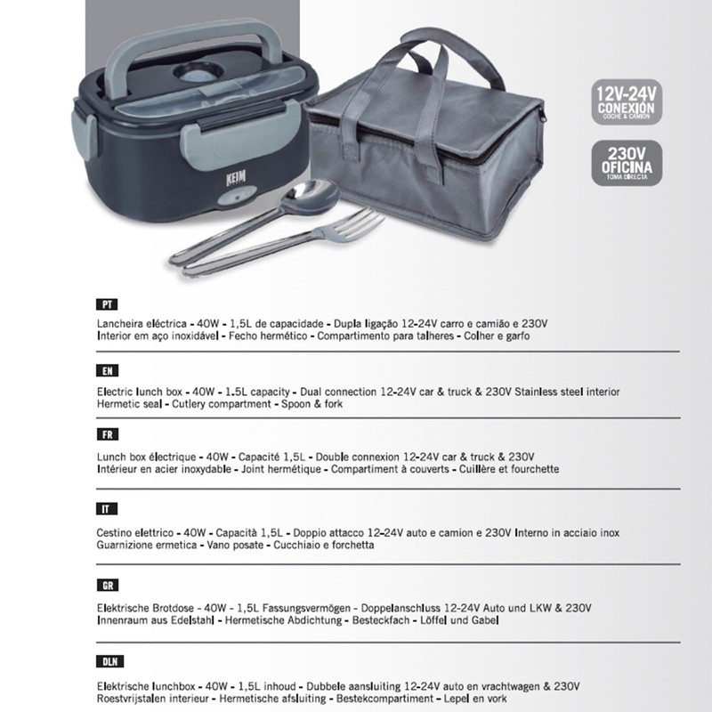 KEIM HOUSE Electric Lunch Box, Food, Work, Tupper - Electric