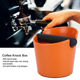 Raguso Coffee Knock Box Household Non-Slip Coffee Grind Dump Bin for Coffee Shop Orange Household Accessories