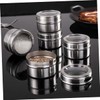 NOLITOY 8pcs Magnetic Stainless Steel Spice Jars with Transparent Lids