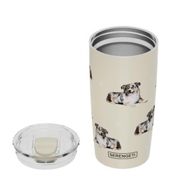 SERENGETI Black And White Cat 20 Oz. Stainless Steel, Vacuum Insulated Tumbler with Spill Proof Lid - 3D Print - Insulated Travel mug for Hot or Cold Drinks (Black And White Cat Tumbler)
