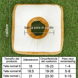 Collar Isabelino Pet&chef En Forma De Pan Para Gato Y Perro Color Blanco Tamaño del collar L