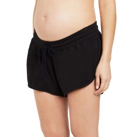 Motherhood Maternity Women's Maternity French Terry Underbelly Short, Black, Small