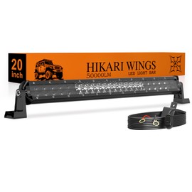 HIKARI WINGS 2026 New 20 Inch LED Light Bar, 50W Off Road, Spot Flood Combo Beam, IP68 Waterproof with 12V/24V Wiring Harness Kit for Driving Truck Pickup SUV ATV UTV