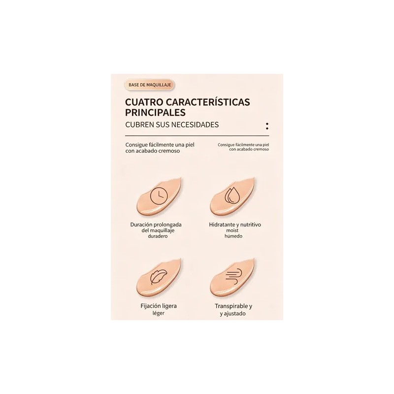 Base Correctora Lameila, Impermeable Y Duradera, 30 G