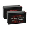 12V 7Ah (7.2Ah) Lithium LiFePO4 Battery 2 Pack, 3000+ Cycles