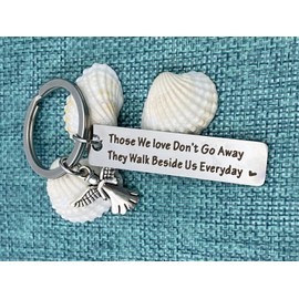 xyqcy Memorial Keychain Gift Sympathy Keyring Those We Love Don't Go Away They Walk Beside Us Everyday Loss Of Father Mother Jewelry Remembrance Mom Dad Loved One Condolence Gifts for Father Mother