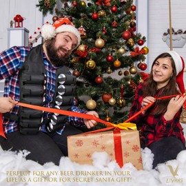 LIVANS Beer Bandolier Holder 12-Pack Drink Vest Beer Can Soda Belt Holster Beverage Holder Insulate BBQ Party Gag