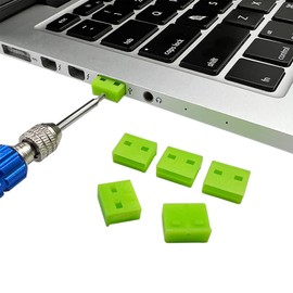 10Pcs USB Port Lock with 1 Keys, Locking USB Port/Dust Blocker, USB Dust Cover Cap Female Port Plugs Protector, Compatible with Computer,TV,Router,USB Devices(Green)