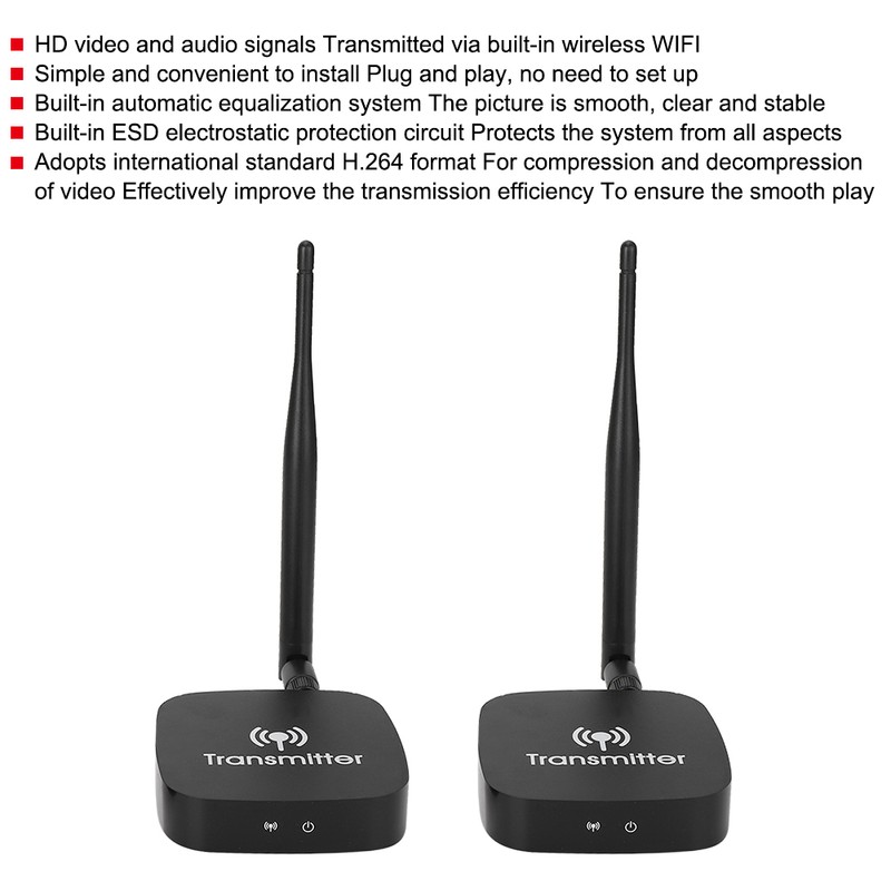 Plastic HD H.264 50M WIFI Signal Extender 165MHz All Digital