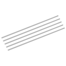 sourcing map 5Pcs 304 Stainless Steel Rods, 4mm x 305mm Metal Solid Shaft Round Rod Lathe Bar Stock for Model Plane Cars Ship DIY Craft Metal Working