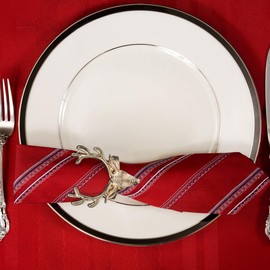 Ciieeo 4Pcs Christmas Napkin Ring Gold Deer Head Napkin Holders Metal Table Napkin Buckle Napkin Rings for Cloth Napkins Party Wedding Tabletop Decor Everyday Use