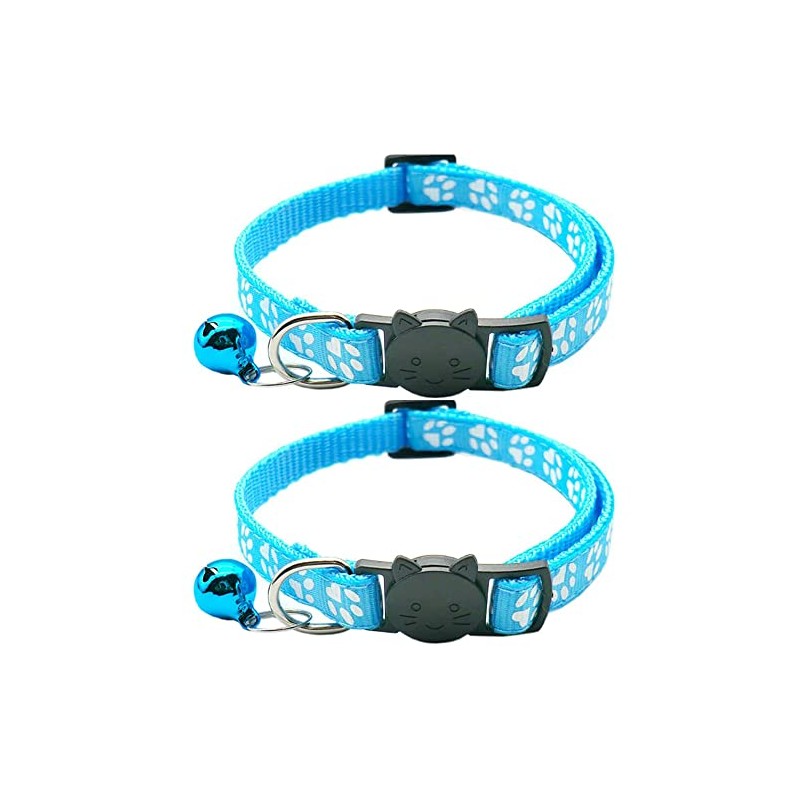 Hepplly 2X Safety Cat Collars Quick Release with Bell,Adjustable 20-32cm