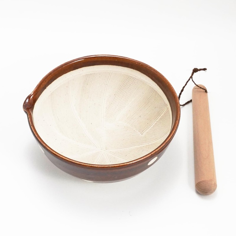 Mino Ware Sesame Grinder Bowl with Pestle, 7 inches -