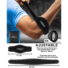 LOW&EE® Tennis-Ellenbogenband, 2 Stück, verstellbar, rutschfest, für Männer und Frauen, Tennis, Golf, Gewichtheben, Cricket, Bootfahren, Uni