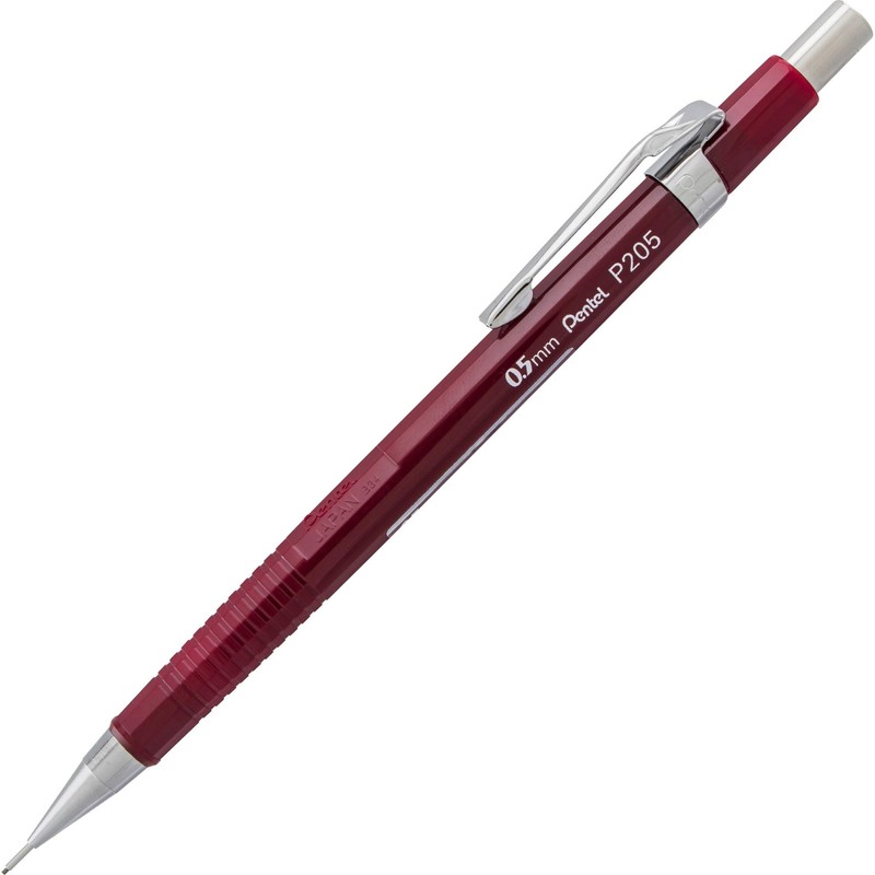 Pentel Sharp 200 P205-B Druckbleistift, 0.5 mm, Härtegrad HB, rot
