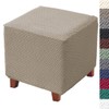 Bifaunvogel Ottoman Cover Square Jacquard Stretch Square Ottoman Slipcovers Thick