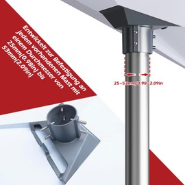 Starlink Gen 3 Rohradapter, Starlink Pole Mount Gen 3 für Variable Mastgrößen (25-53mm), wetterbeständige Aluminiumlegierung Starlink Gen 3 Halterung, für Starlink Gen 3 Standard Dish