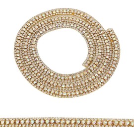 35,4 Zoll Kette, Trim Kette Brautkleid Applique für Hochzeitskleid Halskette Headwear[Gold]Bänder