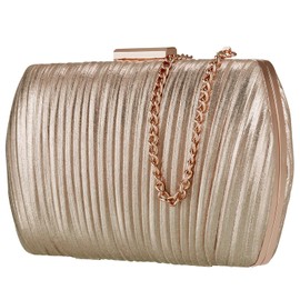 BENCOMOM Gold Clutch - Women's Evening Wedding Party Handbag with Gold Clutch Bag