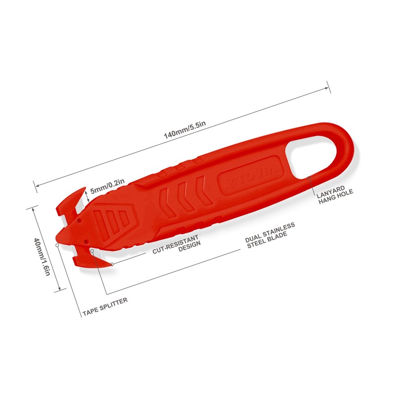 T TOVIA Safety Box Cutter Knife of Recessed Concealed Stainless