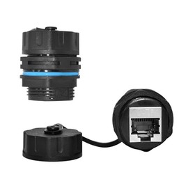 ZUZONG - Acoplador RJ45 impermeable de montaje en panel, acoplador Ethernet de cobre puro blindado, conector de cable LAN para cable Ethernet Cat5/Cat6/Cat6A/Cat7 (2 piezas hembra con tapa antipolvo)