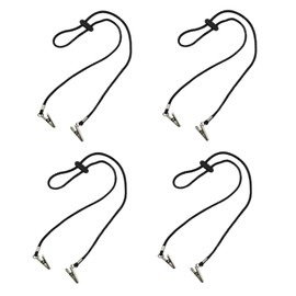 Pack of 4 Napkin Holders Lanyard, Napkin Chain Adjustable Lanyard, Napkin Chain with Clip, Chain Flexible Lanyard, Suitable for Elderly People, Adults, Restaurant, Family (Black)