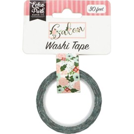 Echo Park Paper Company Glamorous Floral washi Tape, Teal, Pink, Black, Green, Cream
