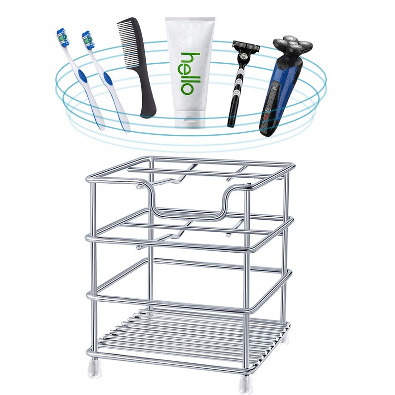 Toothbrush Holder Stainless Steel Rustproof Bathroom Electric Toothbrush Holder Toothpaste