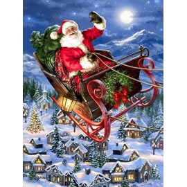Springbok Delivering Christmas 500 Piece Jigsaw Puzzle - This Classic Scene of Santa in his Sleigh Will get You in The Holiday Spirit
