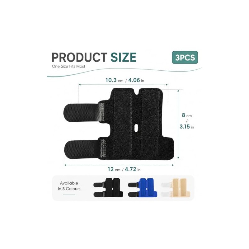 3PCS Finger Splint, Trigger Finger Brace with Dual Aluminium Support