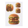 Azeeda 4 x 'Doppel-Cheeseburger' Temporäre Tattoos - Wasserfest, Hautfreundlich &