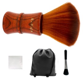 Kukefa Record Cleaner, LP Cleaning, Brush Wood, Record Cleaner, Static Electricity Removal, LP Record Cleaning, Needle, 4-Piece Cleaner Set (1 Record Cleaner, 1 Brush + 1 Cleaning Cloth + 1 PU Storage Pouch), Record Cleaning, Dry and Wet