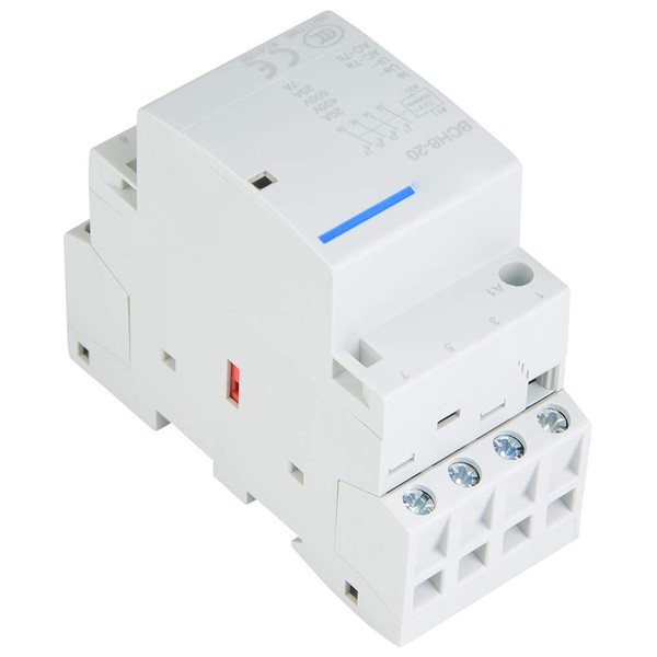 4P Home AC Contactor, DIN Rail Mounting, 2 N/O Contactors,