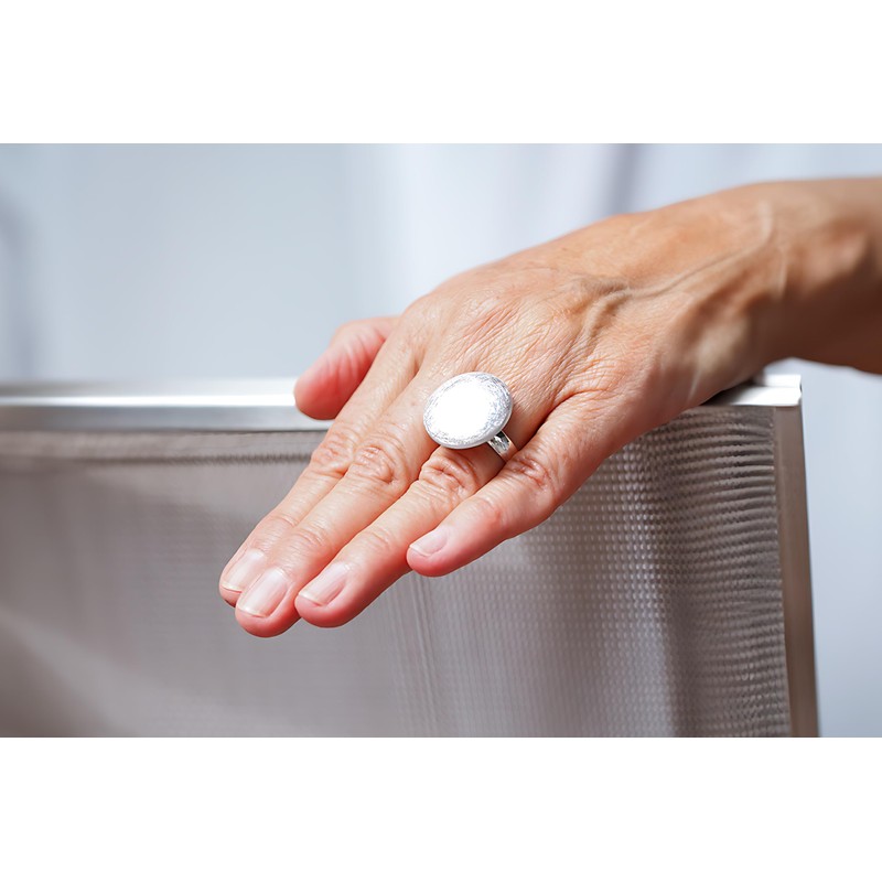 SILBERMOOS Jewelry Women´s Ring Button Round Circle Brushed 925 Sterling