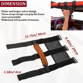 for Jeep Wrangler Accessories Roll Bar Grab Grip Handle Trim for Jeep Wrangler YJ TJ JK JKU JL JLU 1955-2023 Gladiator JT UTV & ATV Door Assist Woven Holder (Orange, 4PCS)