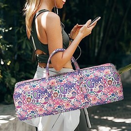 Boulder Bee - Bolsa para esterilla de yoga, soporte grande para esterilla de yoga con bolsillo húmedo, regalos de yoga, bolsa de gimnasio para mujer