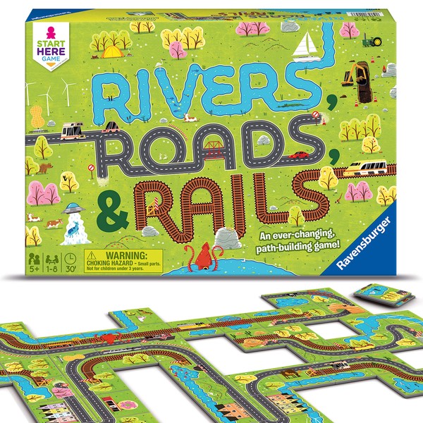 Ravensburger Rivers, Roads And Rails - Children's Game , Gold