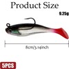 Fishing Lure Set,5 Pcs 8cm Soft Bait Head,Pre-Rigged Soft Lures,T