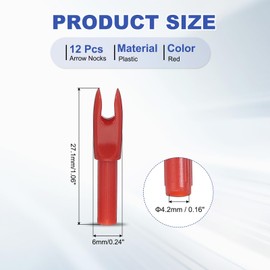 PATIKIL Archery Arrows Cams 4.2 mm, Pack of 12 Plastic Insert Arrow Cams Replacement Arrow Shafts for Hunting Shooting Compound Recurve Bow, Red