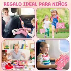 Tablero Montessori Sensorial de Fieltro HOUSHUHUA SHOP para Niños, con Actividades y Habilidades Motoras                                              