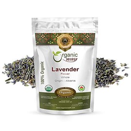 Organic Way Dried Lavender Flower Buds Whole (Lavandula) - European Wild-Harvest | Organic & Kosher Certified | Raw, Vegan, Non GMO & Gluten Free | USDA Certified | Origin - Albania (1/4LBS / 4Oz)