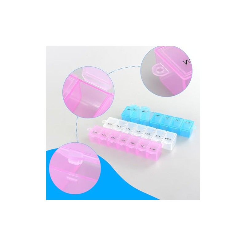 7 Day Pill Box Organiser Once a Day,Weekly Pill Dispenser