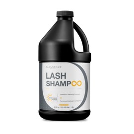 Isla & Fontane Lash Shampoo – DeepClean Black 64 fl oz | Charcoal Lash Cleanser for Extensions | Deep Purifying Lash Bath Foam | Tea Tree & Witch Hazel Formula | Lash Shampoo Bulk For Salon & Home Use