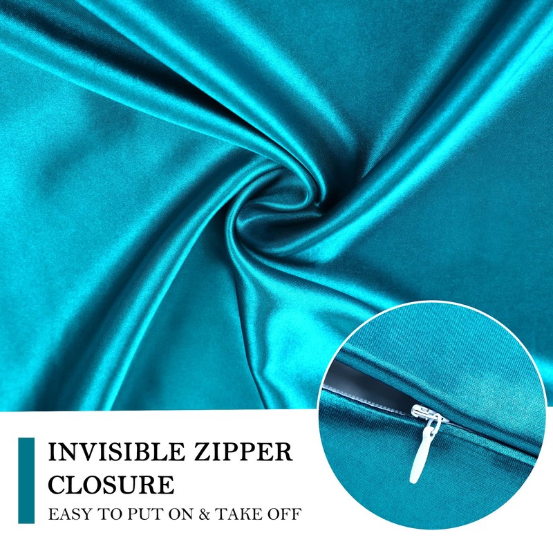 PiccoCasa Set of 2 Zippered Satin Blindfold Headband Pillow Case