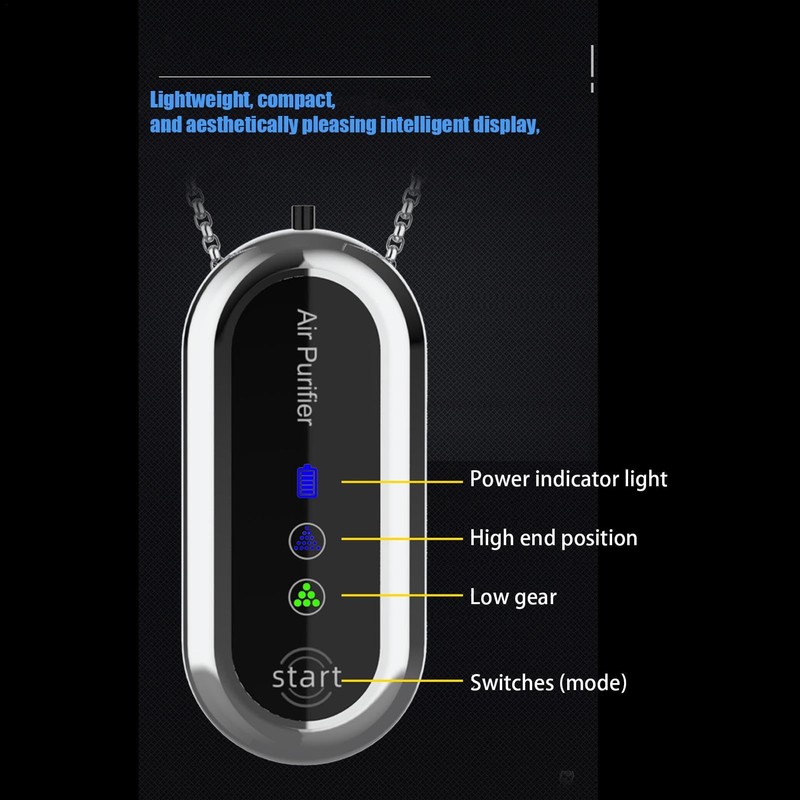 Wearable Air Purifier | Portable Tiny Air Ionizer Necklace |