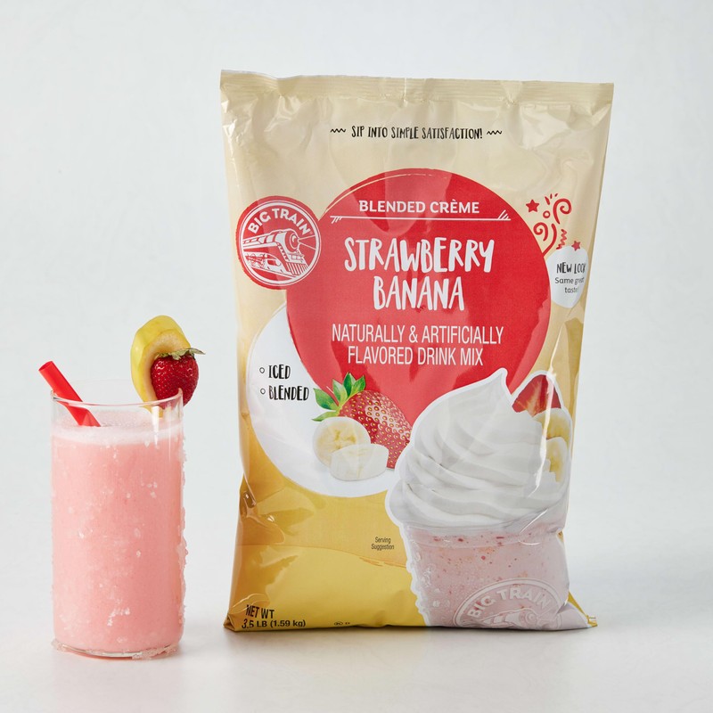 Big Train Strawberry Banana Blended Crème Beverage Mix, 3.5 Pound