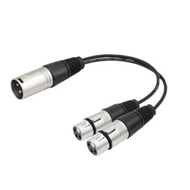 Microphone Cable, EIGHTNOO XLR Cable, Canon Cable, Microphone XLR (Male) to 2-XLR (Female) XLR Cable, Splitter, 11.8 inches (30 cm), 3 Pin Y-Type, XLR, Balance Cable, For Microphone Recording,